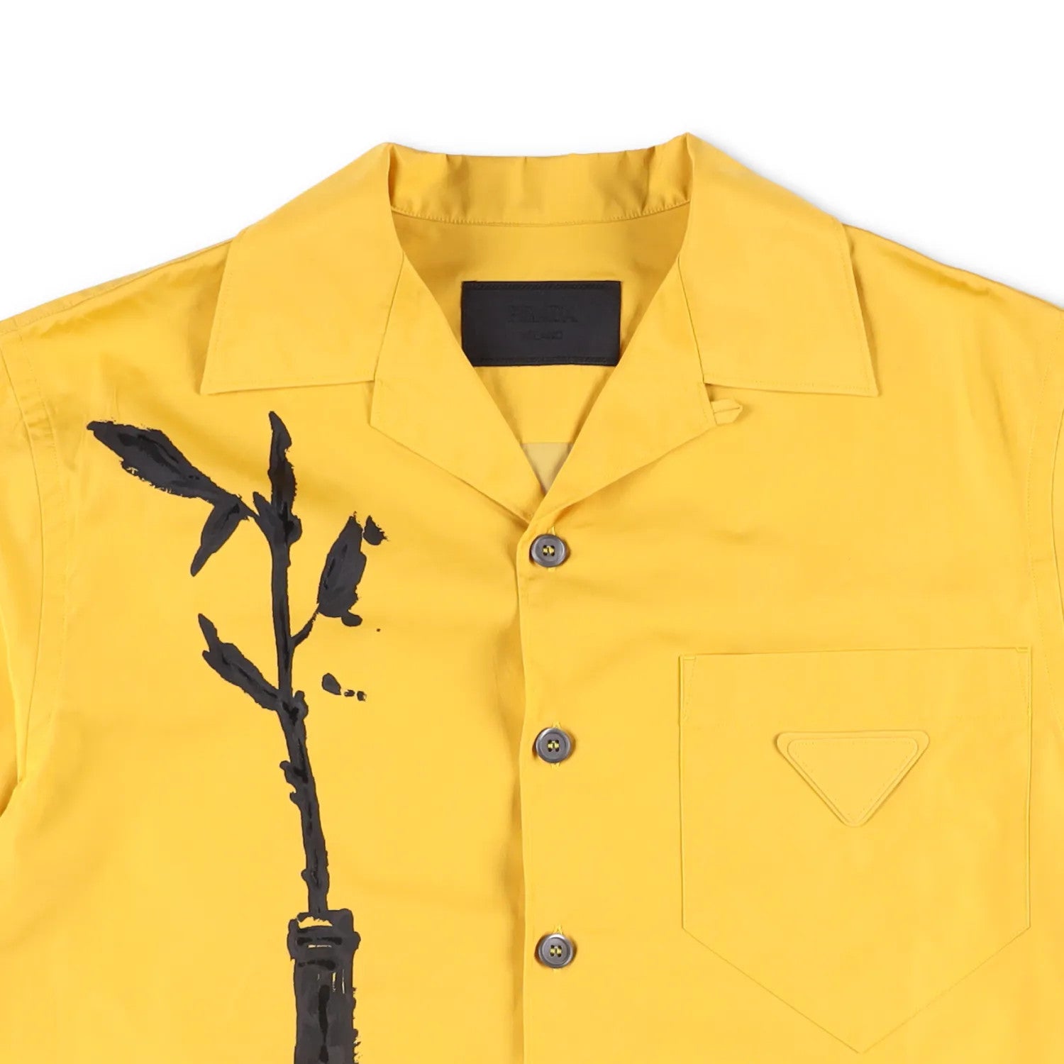 PRADA Mens Shirt Colourblock Short Sleeve Yellow Large Graphic Design M RRP 1100 — View 2