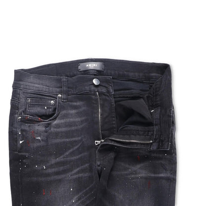 AMIRI Mens Skinny Jeans Cotton Blend Paint Splatter Distressed Black 31 RRP 745 — View 7
