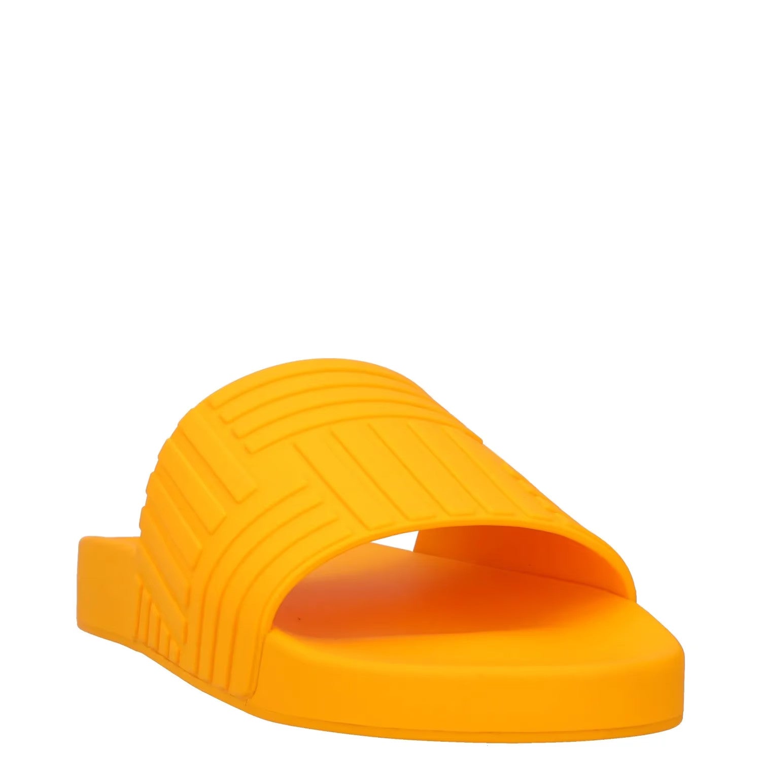 BOTTEGA VENETA Womens Slides Flat Rubber Geometric Print Orange UK 6 RRP 300 — View 2