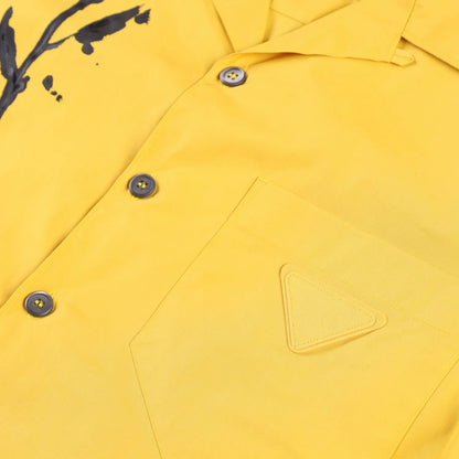 PRADA Mens Shirt Colourblock Short Sleeve Yellow Large Graphic Design S RRP 1100 — View 7