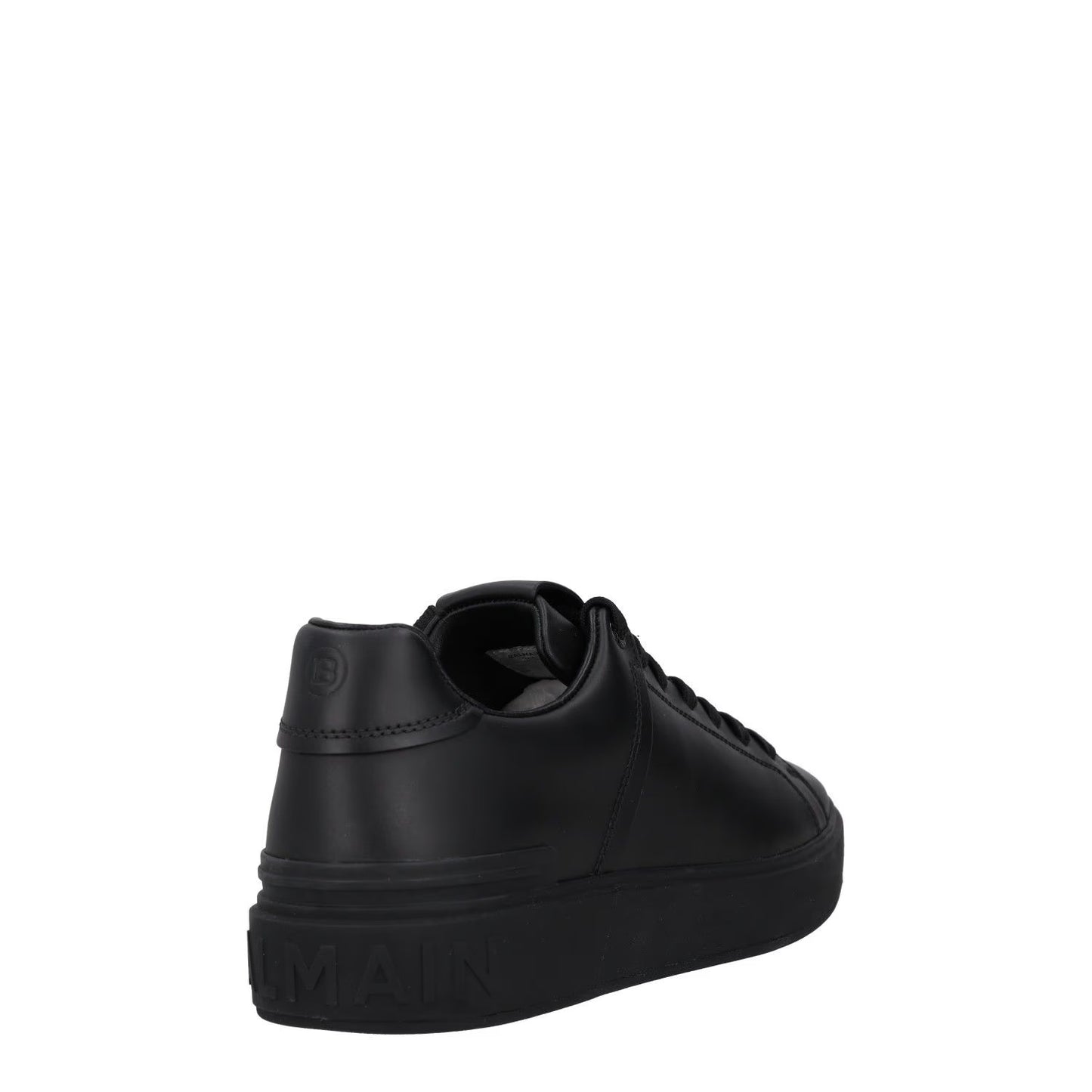 BALMAIN Mens Black Leather Trainers Low Top Lace Up Sneakers UK 9 RRP 450 — View 6
