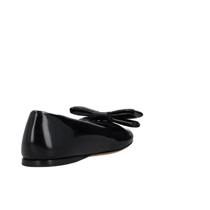 LOEWE Womens Flats Black Patent Leather Bow Detail Slip On Round Toe UK4 RRP 500 — View 6