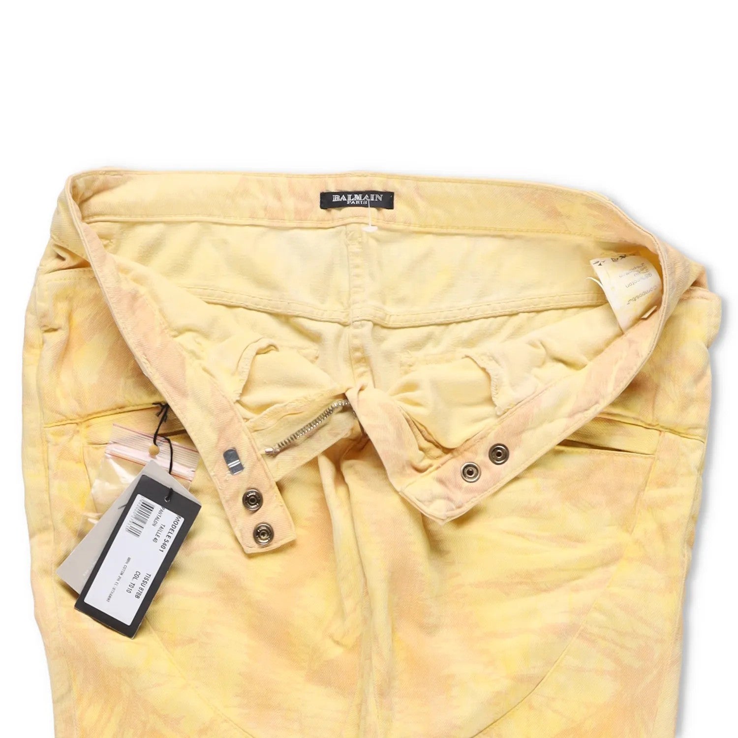 BALMAIN Womens Skinny Jeans Cotton Blend Yellow Back To Front Size 40 RRP 650 — View 7
