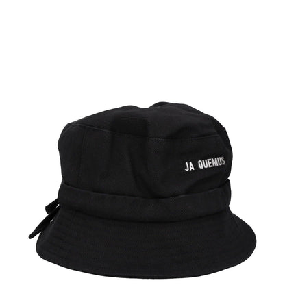 JACQUEMUS Womens Le Bob Gadjo Bucket Hat Black Cotton Logo Size 58 RRP 100