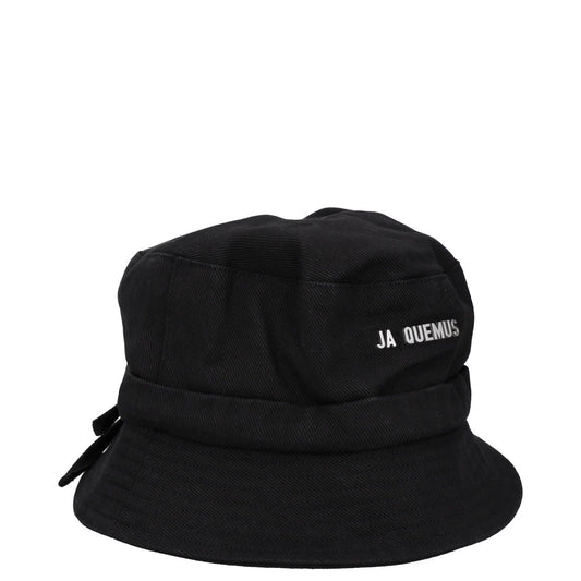 JACQUEMUS Womens Le Bob Gadjo Bucket Hat Black Cotton Logo Size 58 RRP 100