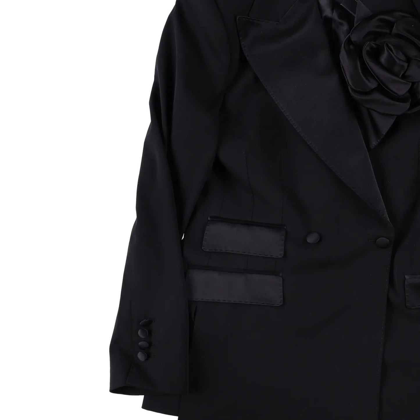 DOLCE & GABBANA Womens Jacket Blazer V-Neck Long Sleeve Black Size 40 RRP 3600 — View 4