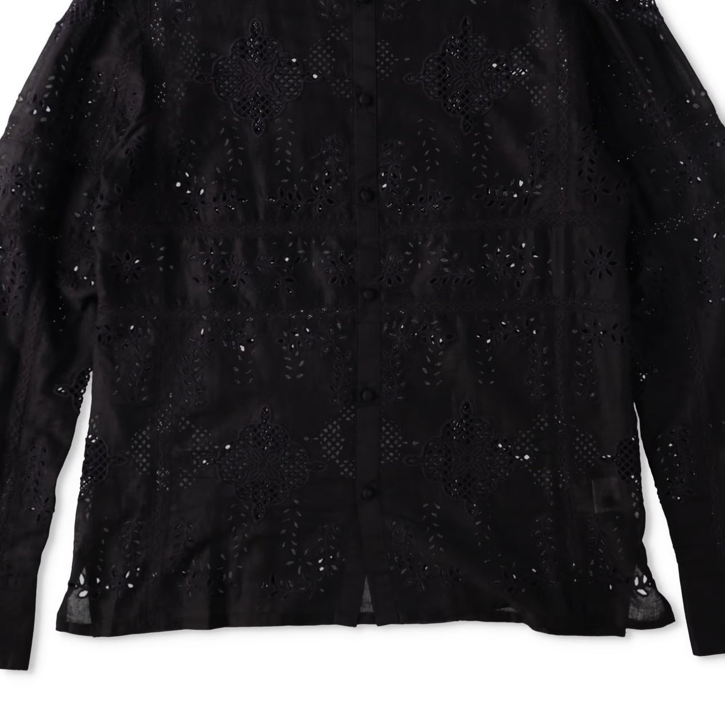 73 LONDON Mens Cut Work Broderie Long Sleeve Shirt Button-Up Black 42 RRP 443.9 — View 2