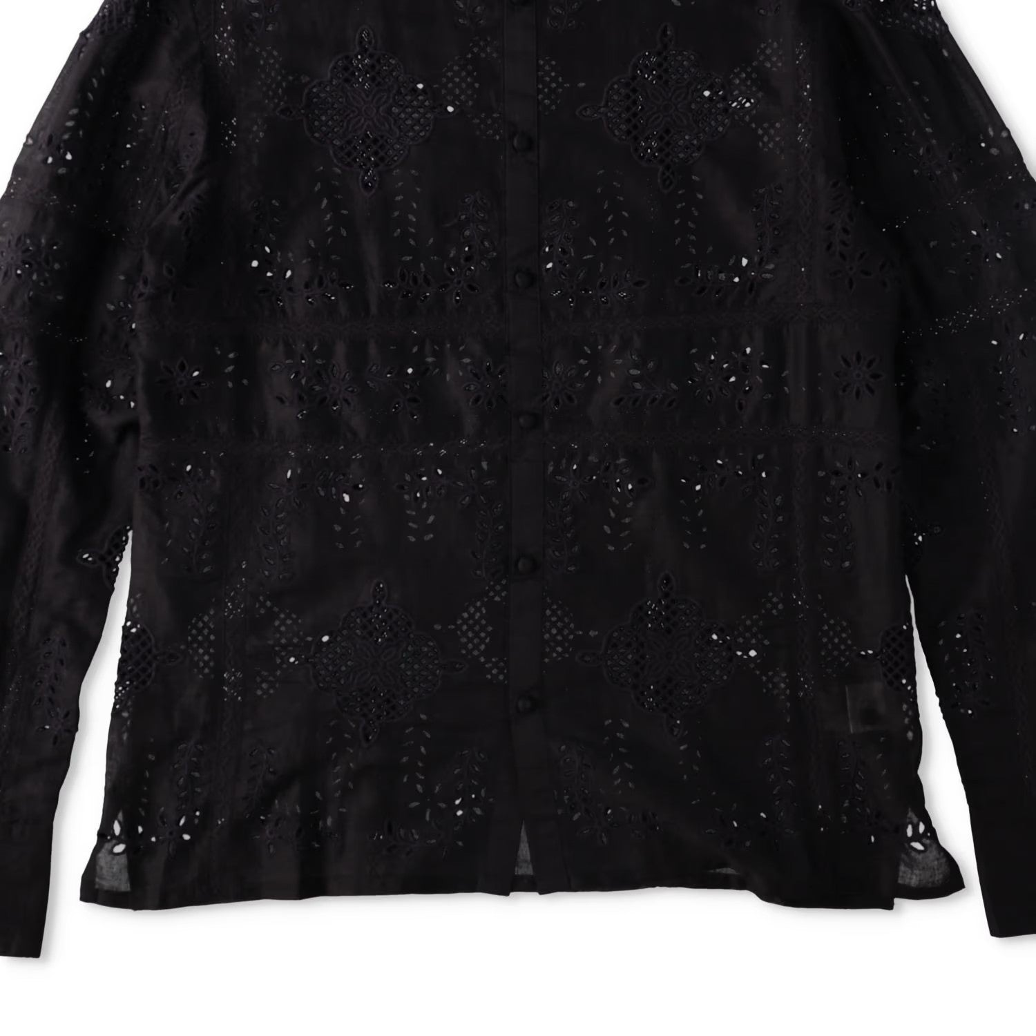 73 LONDON Mens Cut Work Broderie Long Sleeve Shirt Button-Up Black 42 RRP 443.9 — View 2