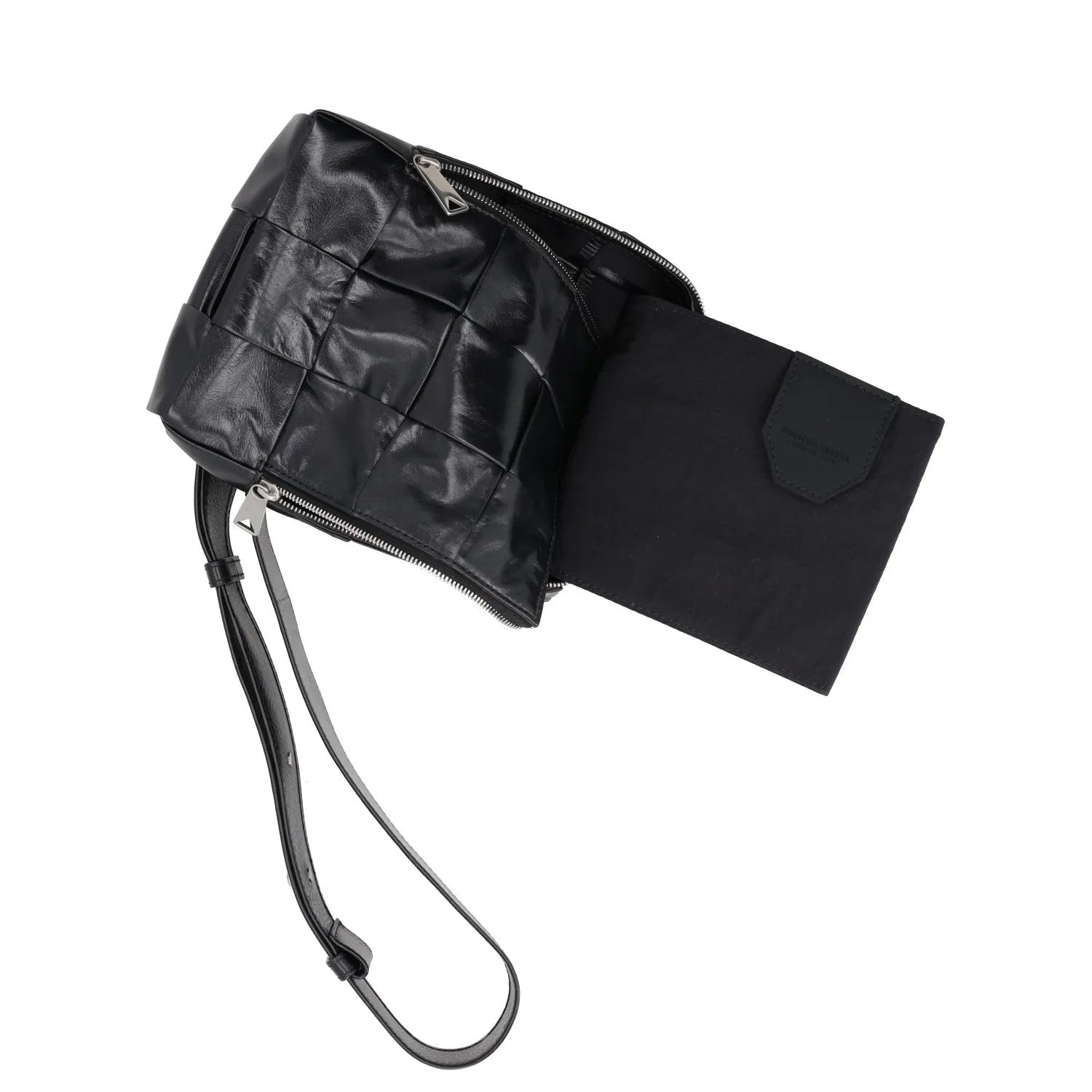 BOTTEGA VENETA Mens Intreccio Cassette Sling Crossbody Bag Black S RRP 1710 — View 5