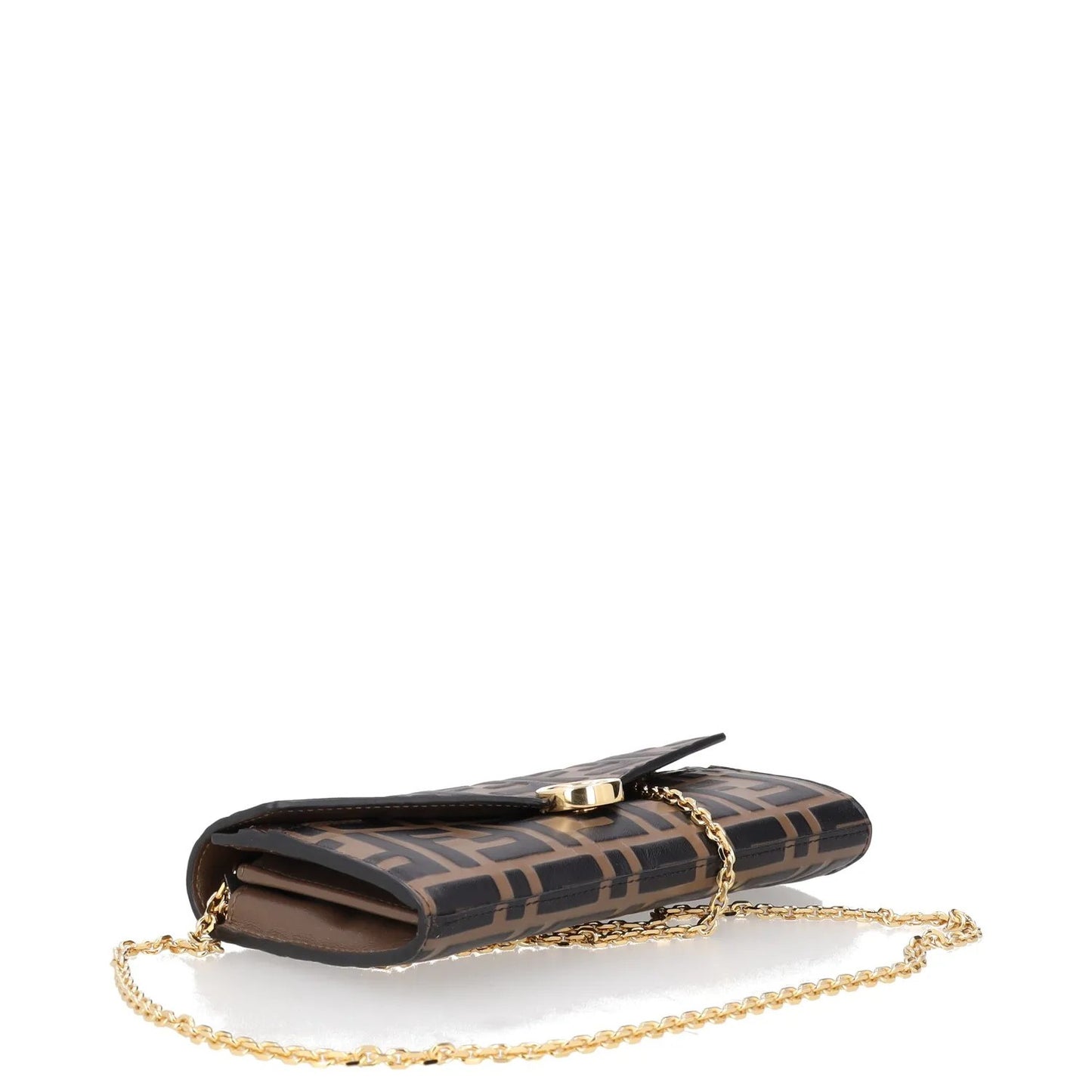 FENDI Womens Wallet On A Chain Bag Brown Leather Logo Size XS RRP 1200 — View 4