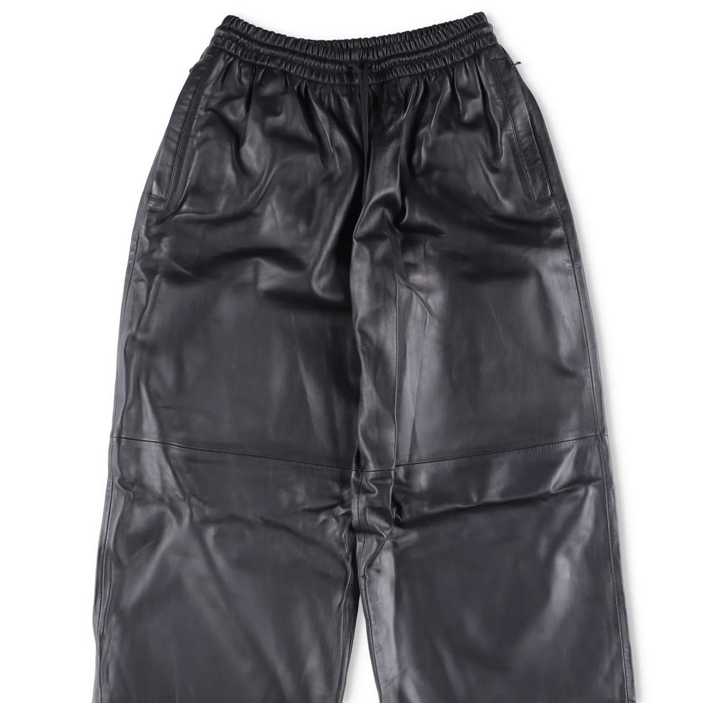 WARDROBE NYC Womens Leather Trousers Track Pant Wide Leg Black S RRP 1560 — View 2