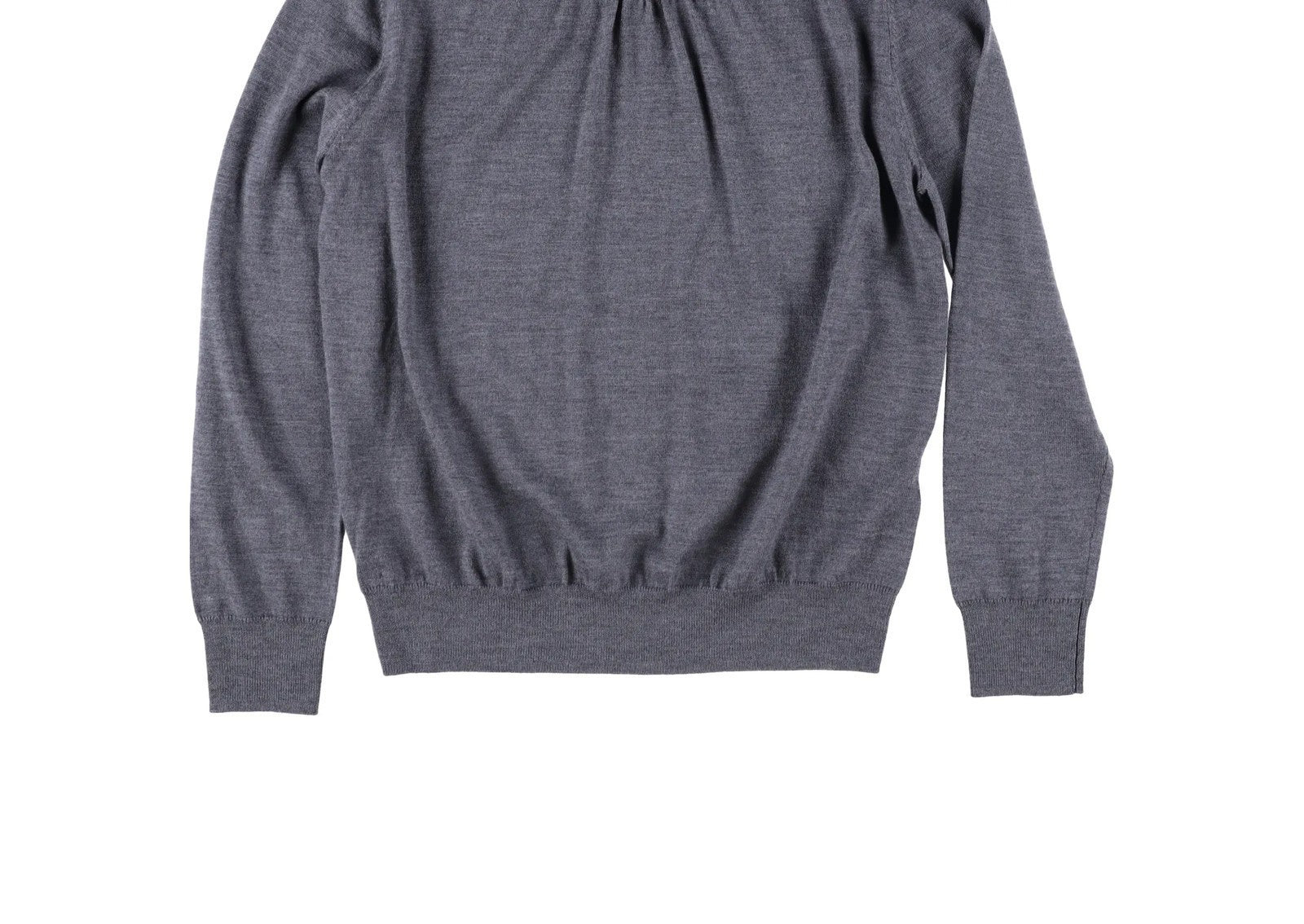 AARON ESH Mens Ruched Neck Crewneck Jumper Grey Long Sleeve Size 24 RRP 260 — View 7