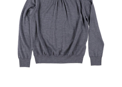 AARON ESH Mens Ruched Neck Crewneck Jumper Grey Long Sleeve Size 24 RRP 260 — View 7