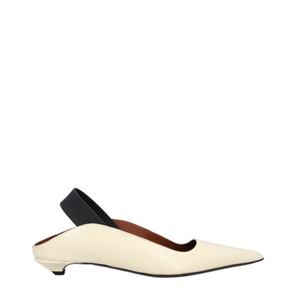 PROENZA SCHOULER Womens Slingback Heels Pointed Toe White Leather UK 3 RRP 700
