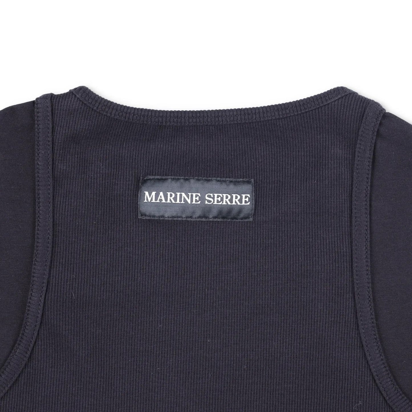 MARINE SERRE Womens Organic Cotton Rib 2X2 One-Piece Bodysuit Black XS RRP 260 — View 10