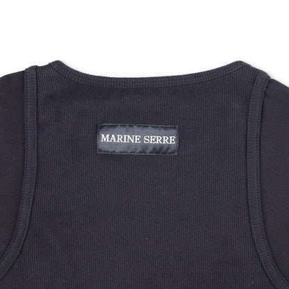 MARINE SERRE Womens Organic Cotton Rib 2X2 One-Piece Bodysuit Black XS RRP 260 — View 10