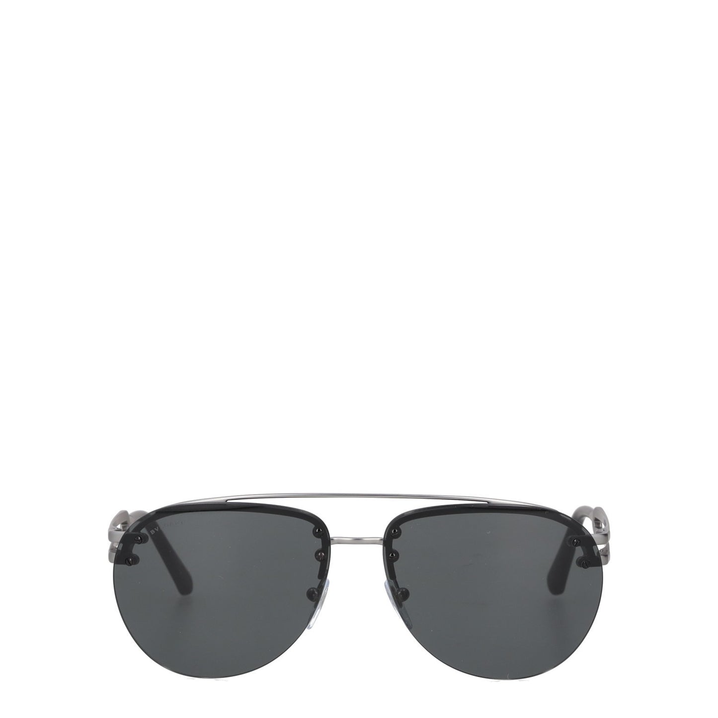 BVLGARI Grey Semi-Rimless Pilot Metal Sunglasses Mens Designer Iconic RRP320 — View 3