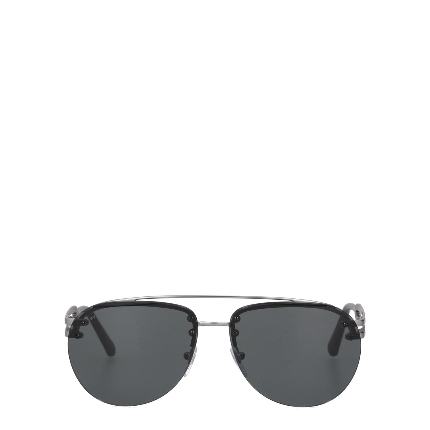 BVLGARI Grey Semi-Rimless Pilot Metal Sunglasses Mens Designer Iconic RRP320 — View 3