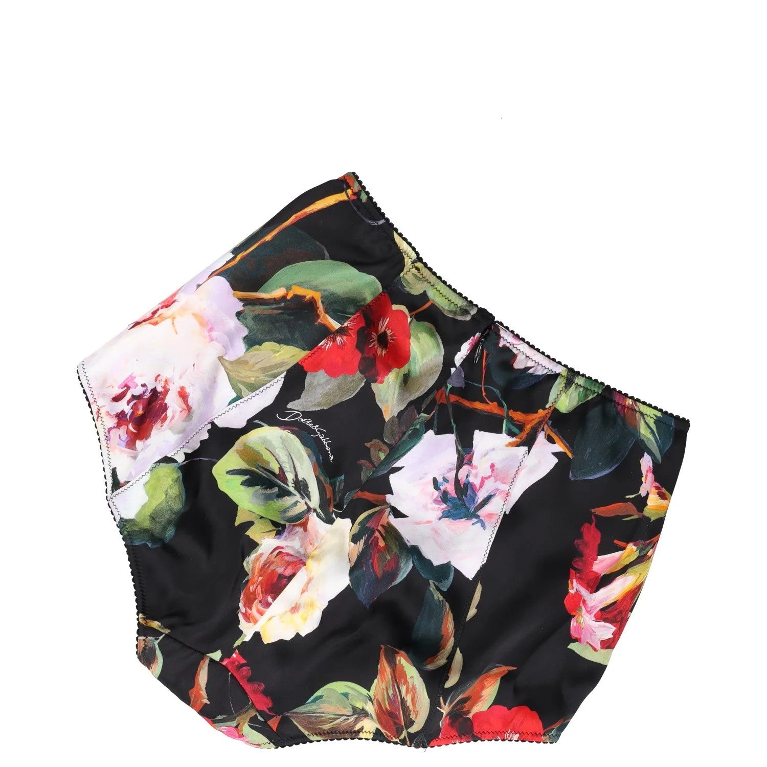 DOLCE & GABBANA Womens Brief High Waist Silk Floral Print Knickers XS RRP 301 — View 4