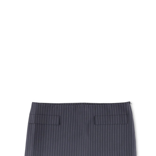 MOWALOLA Womens Pin Striped Mini Skirt Black Twill Zip Short Size M RRP 270 — View 2