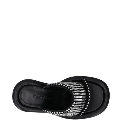 JW ANDERSON Womens Heels Black Leather Studded Open Toe Slip On UK 5 RRP 600 — View 7
