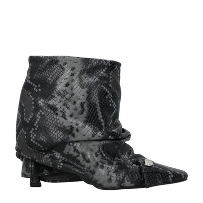 ATTICO Women Juno Leather Ankle Boot Multicolour Slip On Kitten Heel UK7 RRP1328