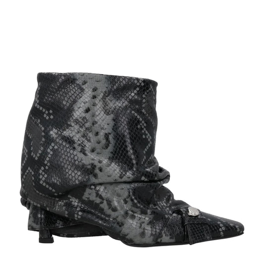ATTICO Women Juno Leather Ankle Boot Multicolour Slip On Kitten Heel UK7 RRP1328