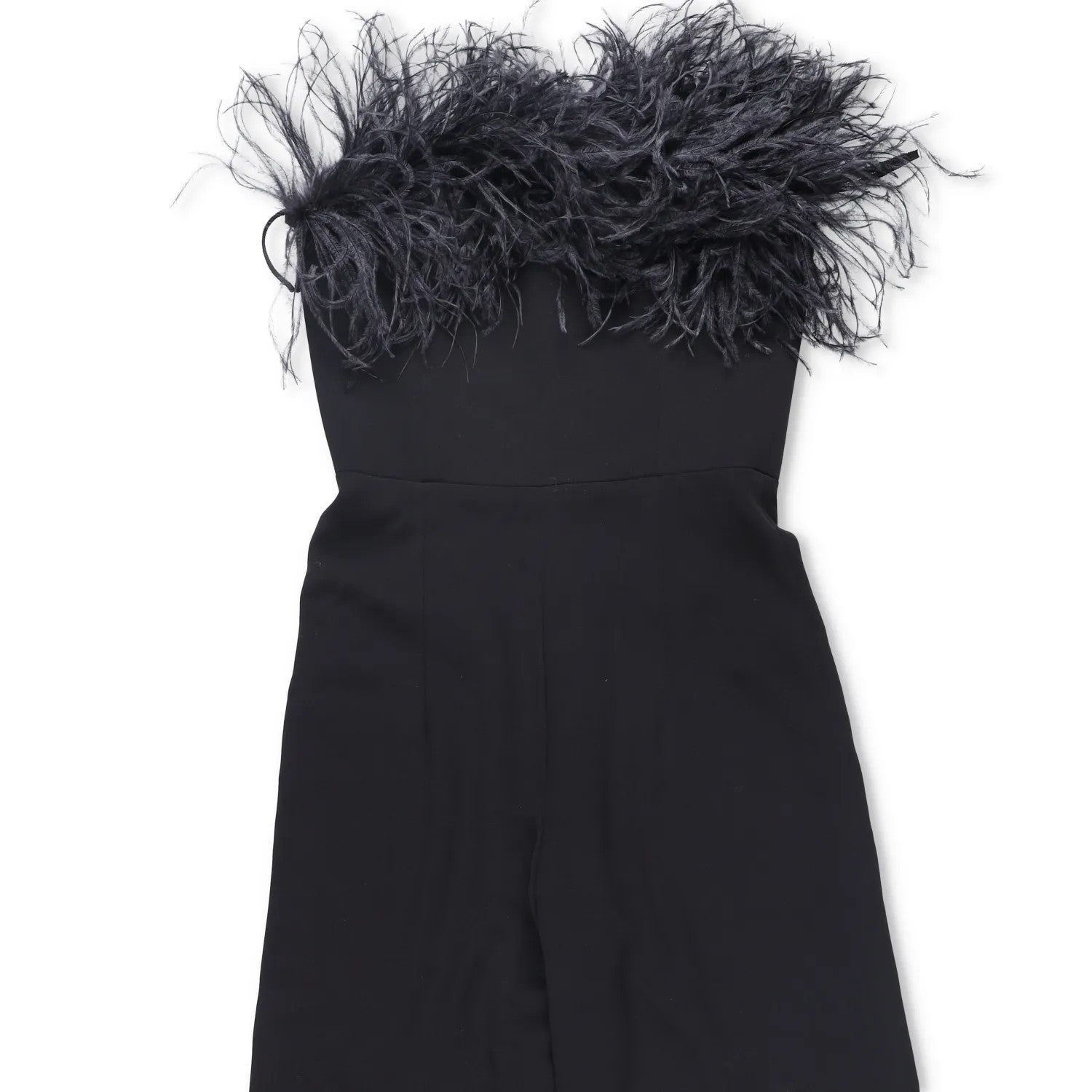 16ARLINGTON Womens Taree Strapless Jumpsuit with Feather Trim Black 8 RRP 990 — View 4