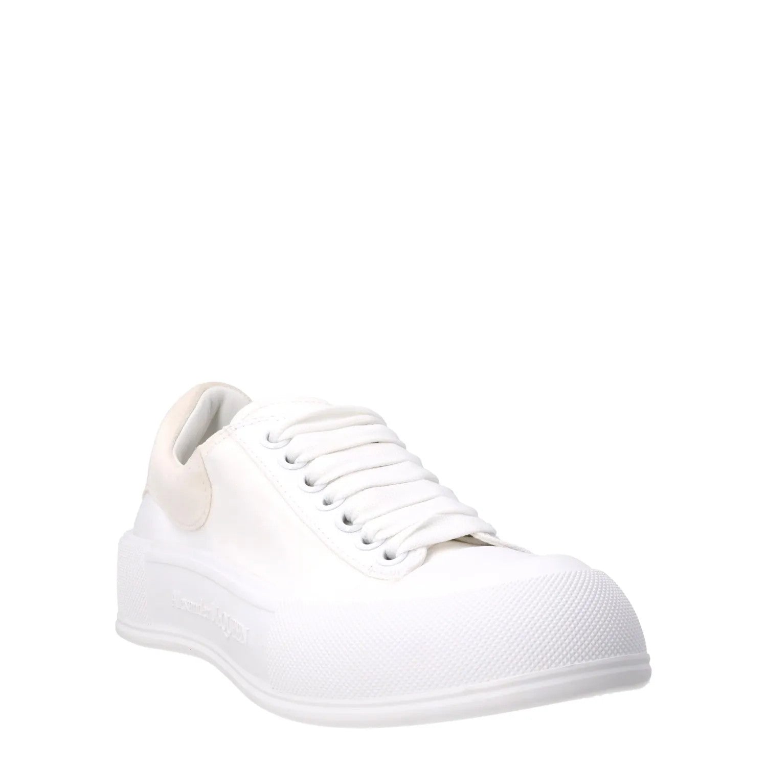 ALEXANDER MCQUEEN Womens Deck Contrast Sneakers Fabric White Low EU 39.5 RRP 370 — View 2