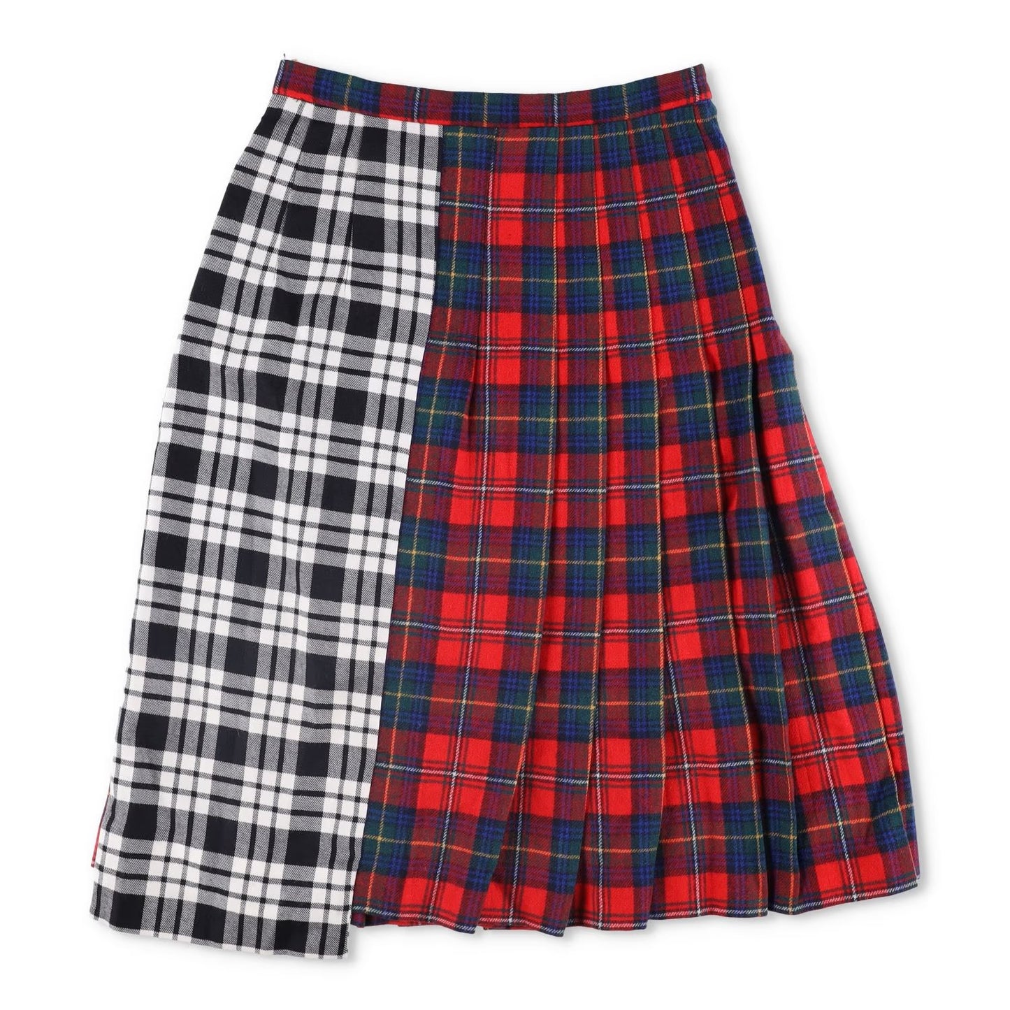 RENTRAYAGE Womens Pleated Skirt Assymetric Cotton Multicoloured XS RRP 250