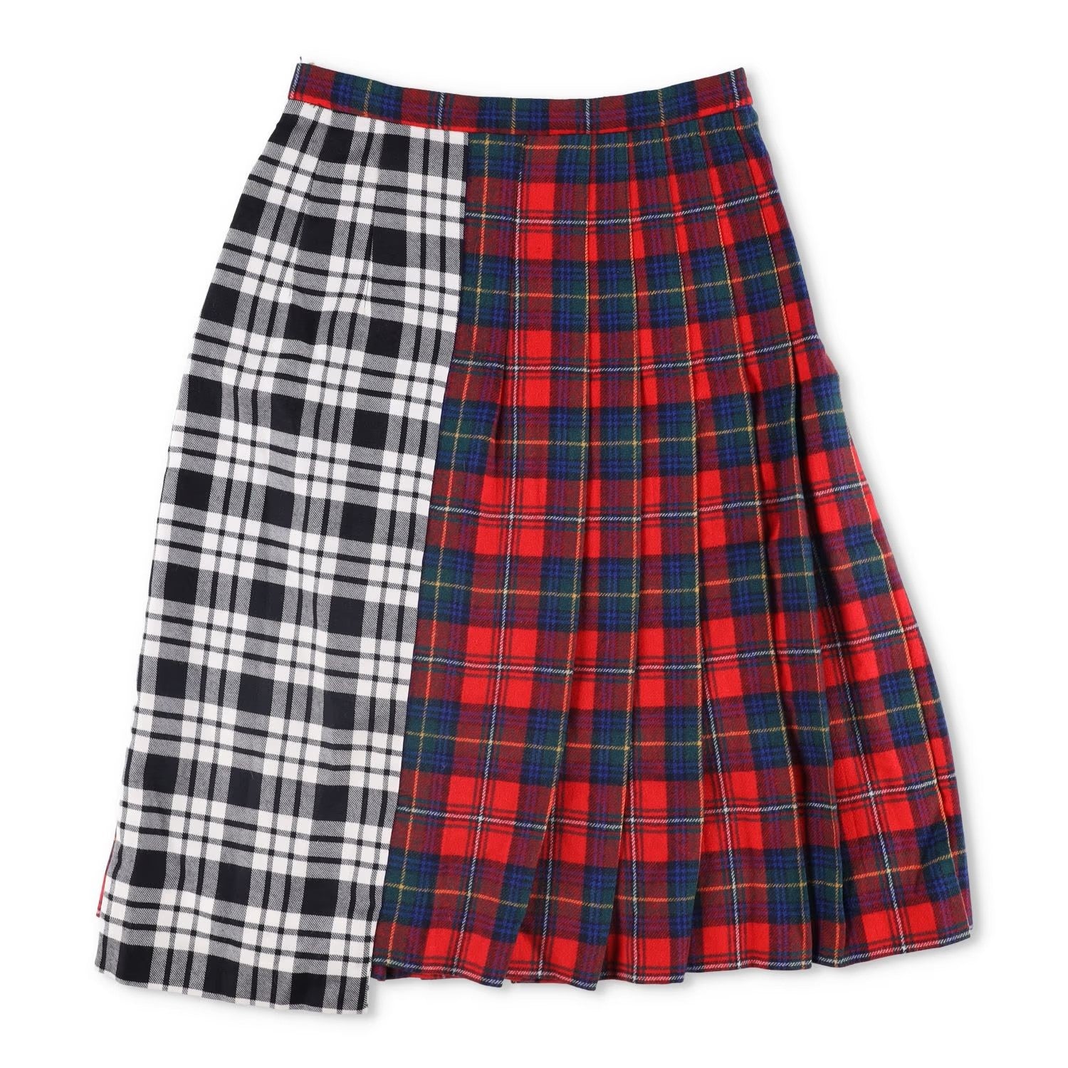 RENTRAYAGE Womens Pleated Skirt Assymetric Cotton Multicoloured XS RRP 250