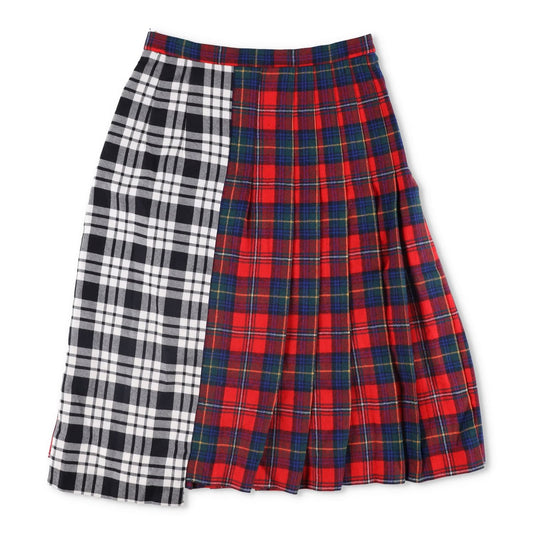 RENTRAYAGE Womens Pleated Skirt Assymetric Cotton Multicoloured XS RRP 250
