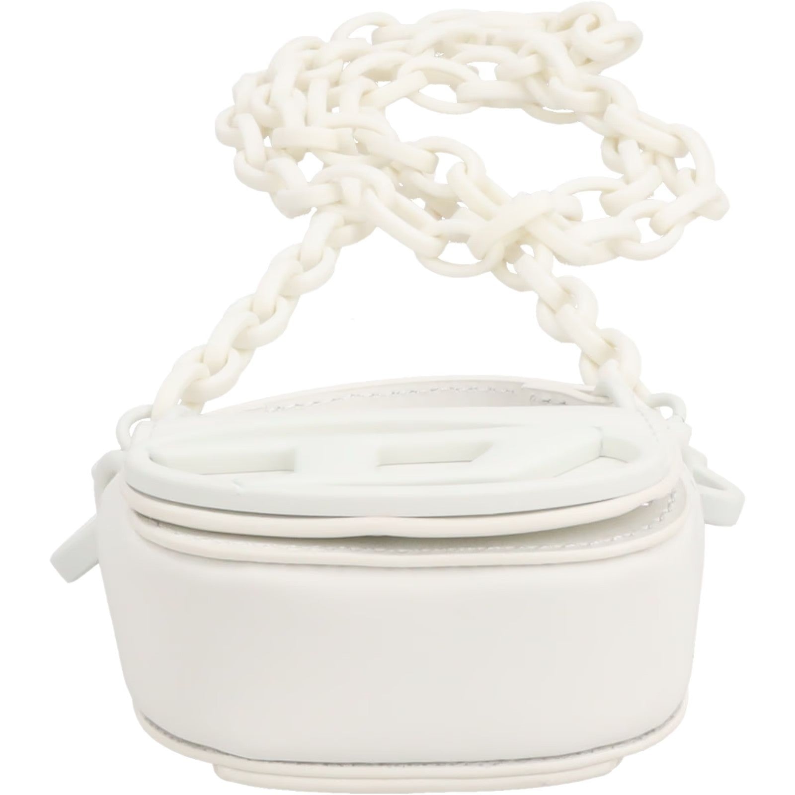 DIESEL Womens MICRO Rubber 1Dr Bag Charm White Leather Logo RRP 200 — View 8