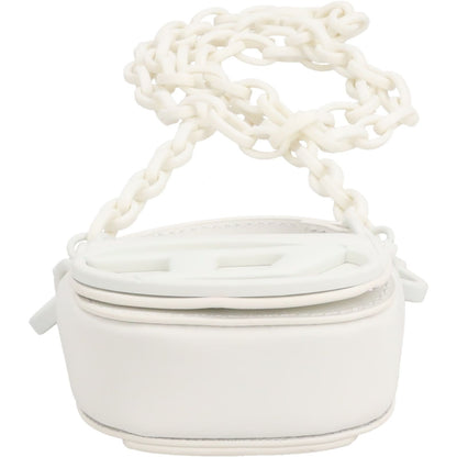 DIESEL Womens MICRO Rubber 1Dr Bag Charm White Leather Logo RRP 200 — View 8
