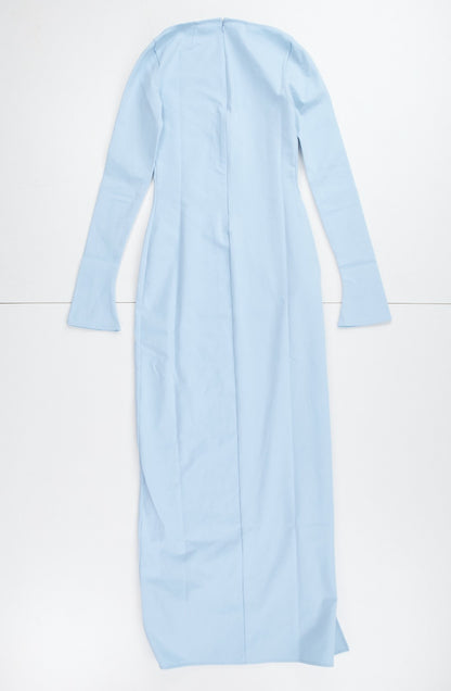 THE ATTICO Light Blue Maxi Dress Slit Blue Lawrence Size 40 RRP850 — View 9
