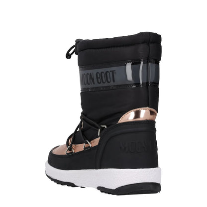 MOONBOOT Womens Mid Calf Snow Boots Drawstring Closure Black Gold UK12.5 RRP 150 — View 5