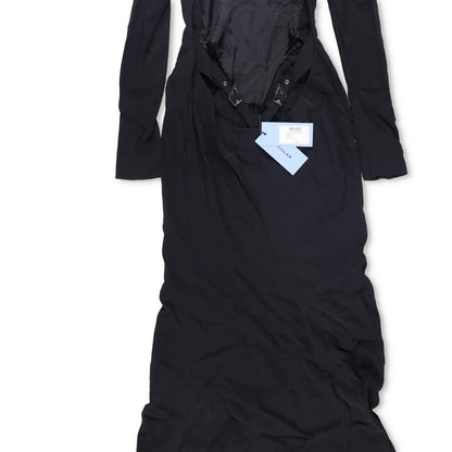 MUGLER Women Long Gown Dress Crew Neck Long Sleeve Black Size 42 RRP 2250 — View 8