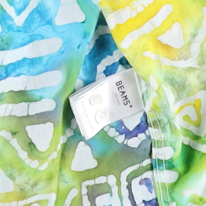 BEAMS Mens Shirt Cotton Button-Up Multicoloured Short Sleeve Size XL RRP 175 — View 9