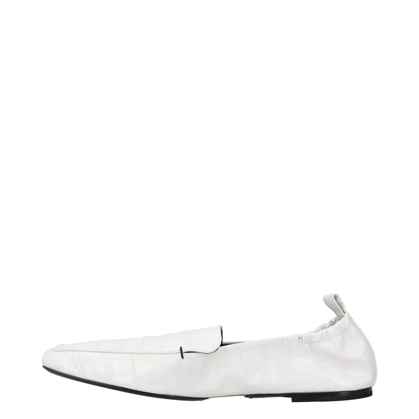 TOTEME Womens Flats White Leather Crocodile Texture Pointed Toe UK 6 RRP 385 — View 4
