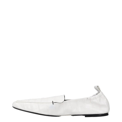 TOTEME Womens Flats White Leather Crocodile Texture Pointed Toe UK 6 RRP 385 — View 4