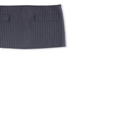 MOWALOLA Womens Pin Striped Mini Skirt Black Twill Zip Short Size M RRP 270 — View 4