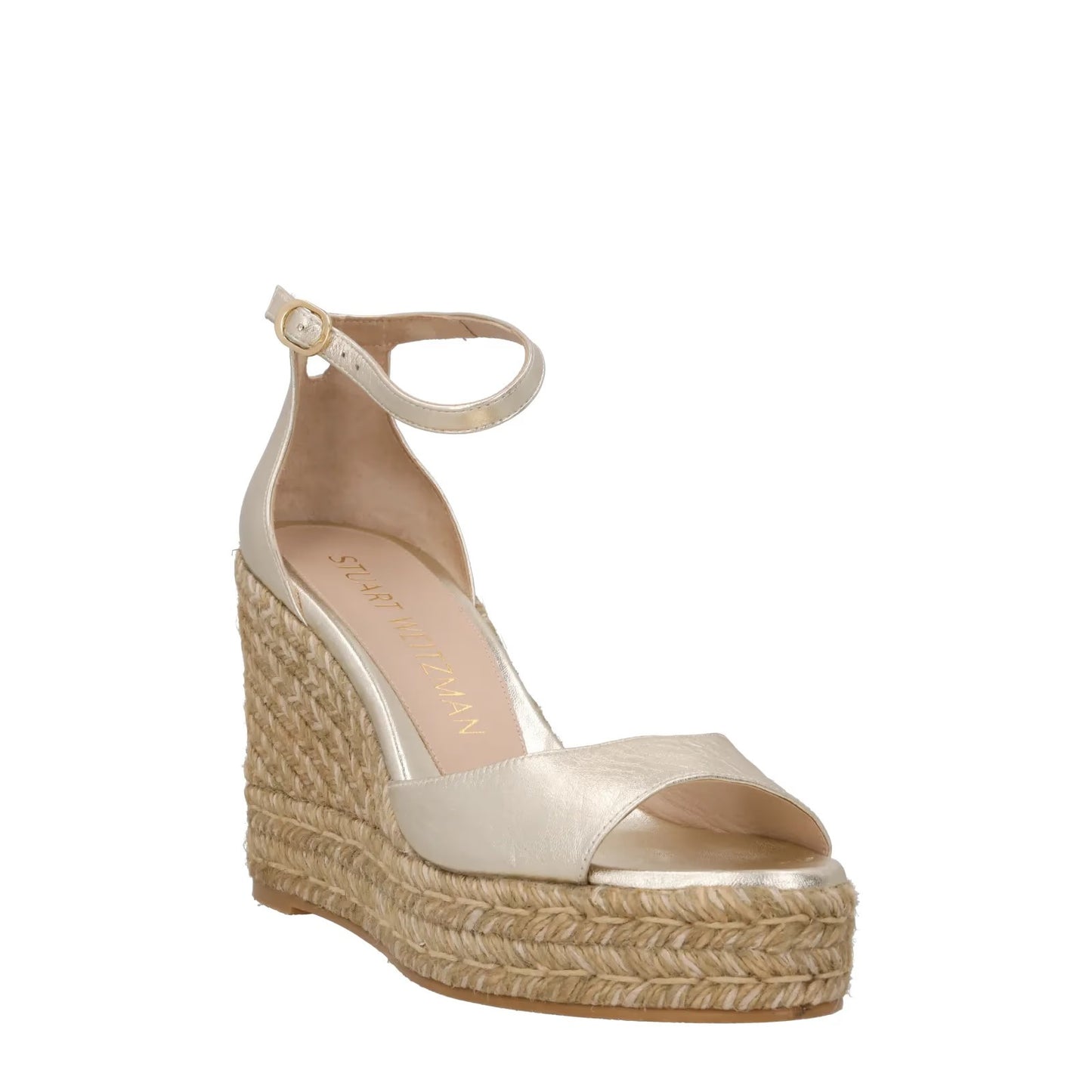 STUART WEITZMAN Womens Nudistcurve Espadrilles Wedge Leather Gold UK 8.5 RRP 375 — View 2