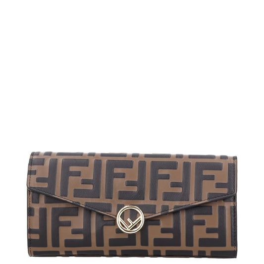 FENDI Womens Wallet On A Chain Bag Brown Leather Logo Size XS RRP 1200