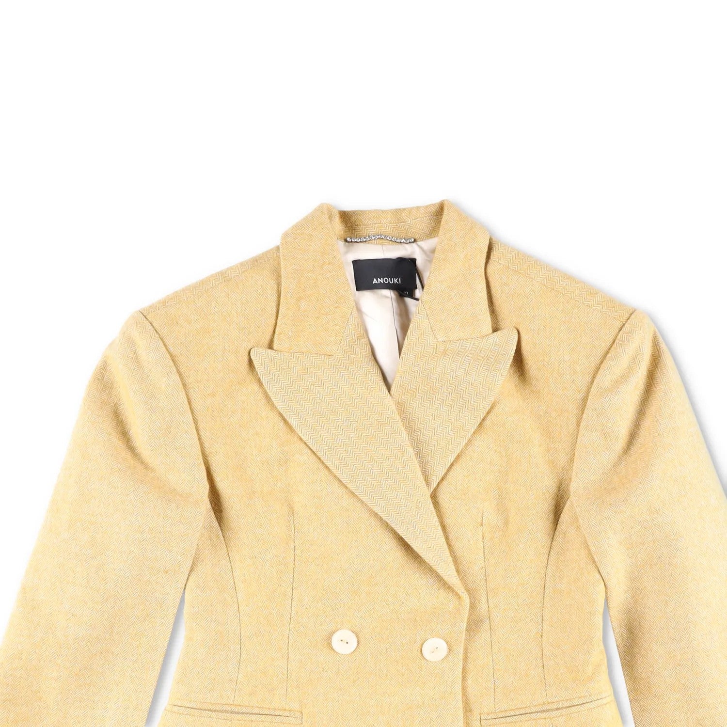 ANOUKI Mens Blazer Yellow Double Breasted Cotton Blend Size XL RRP 900 — View 2