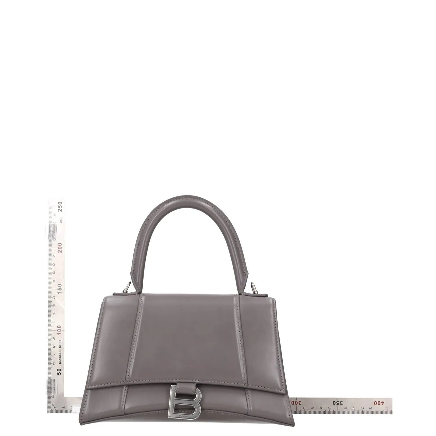 BALENCIAGA Womens Top Handle Bag Grey Leather Handbag Size Small RRP 2090 — View 9