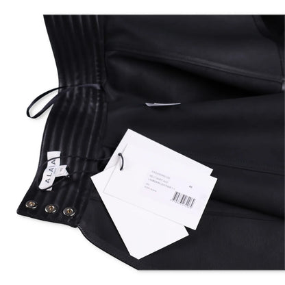 ALAIA Womens Mini Skirt Belt Pleated Nappa Leather Black Size 40 RRP 2529 — View 7
