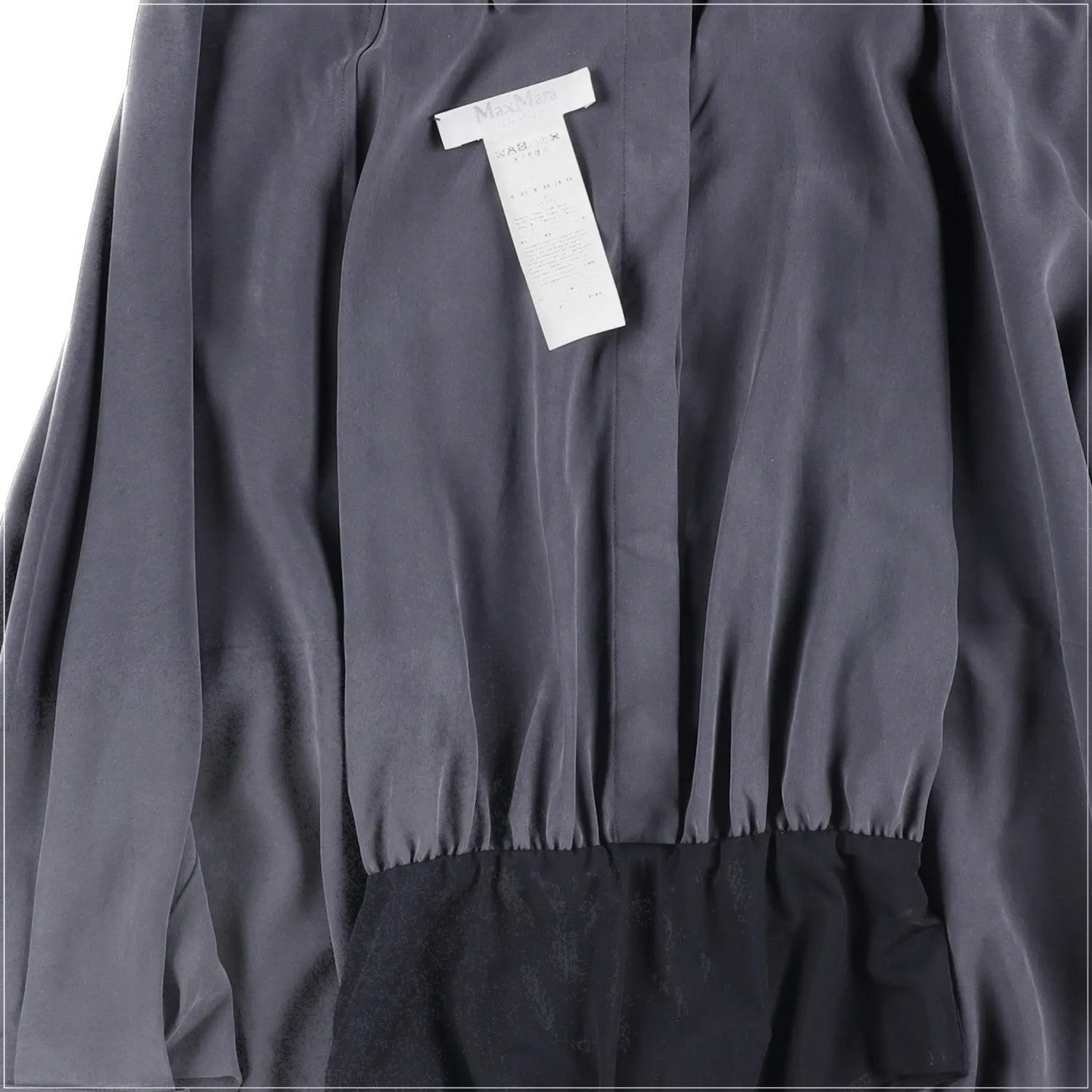 MAX MARA Womens Blouse Tempo Long Sleeve V-Neck Dark Grey Button Up UK 8 RRP 705 — View 4
