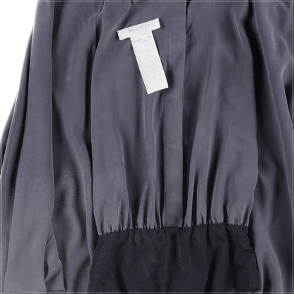 MAX MARA Womens Blouse Tempo Long Sleeve V-Neck Dark Grey Button Up UK 8 RRP 705 — View 4