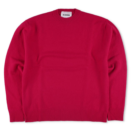 JIL SANDER Mens Fine Boiled Wool Crew Neck Jumper Pullover Red Size 50 RRP 660