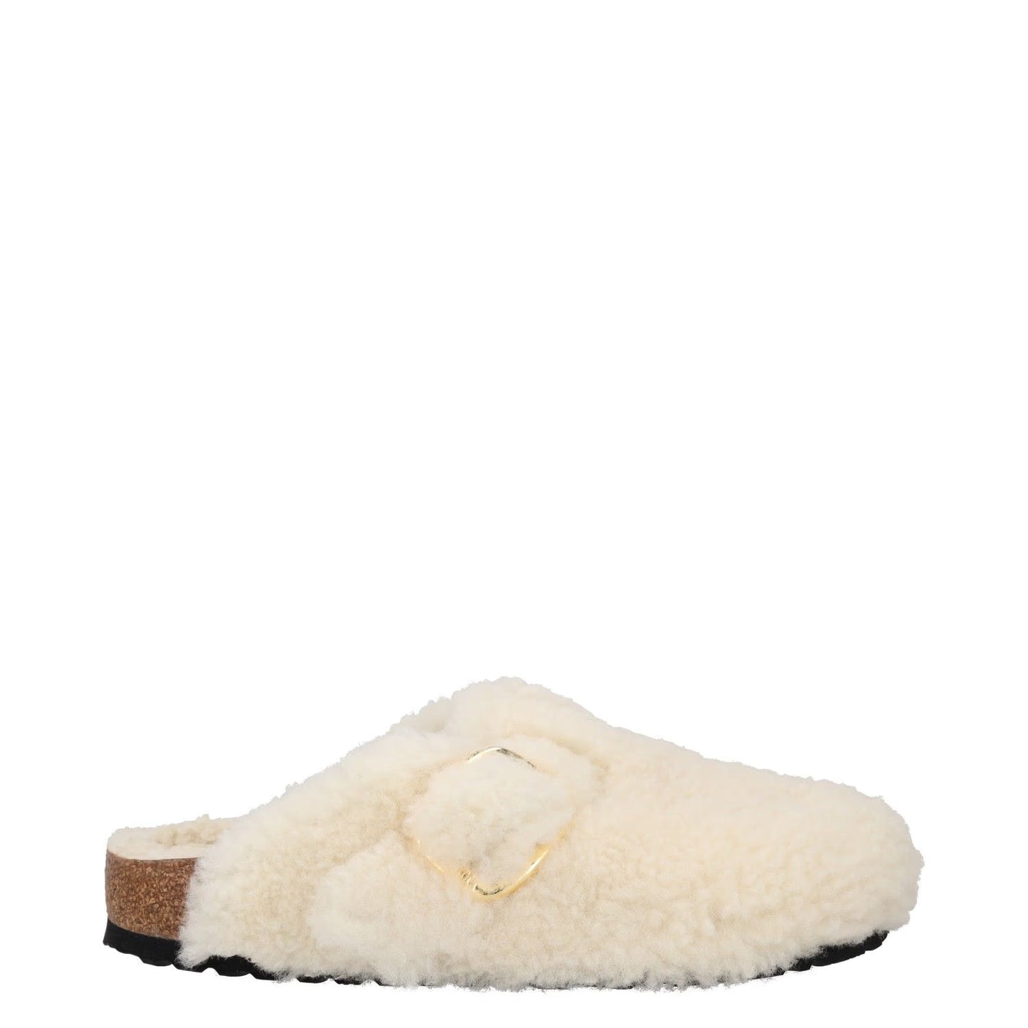 BIRKENSTOCK Womens Mule Slip On Sandal White Shearling Buckle UK 4.5 RRP 190
